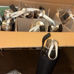 Chef’s Star Stainless Steel and Glass Water Bottles with Black Sleeves